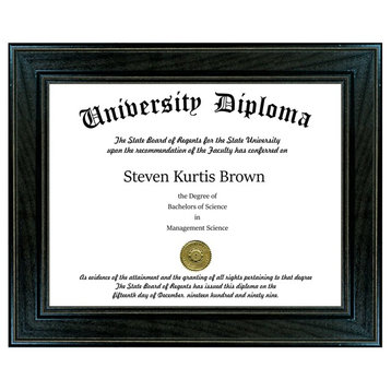 Single Diploma / Document Frame, Sport Black, 12"x15", UV