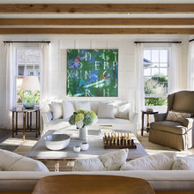 wood stained beams