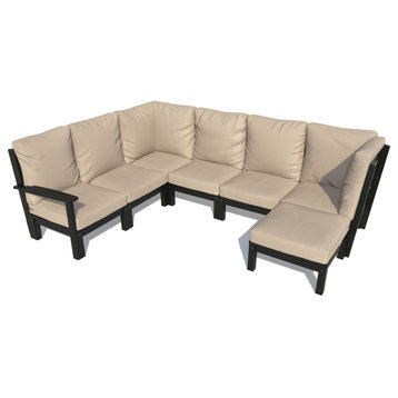 Bespoke 7-Piece Sectional Sofa Set With Ottoman, Dune/Black