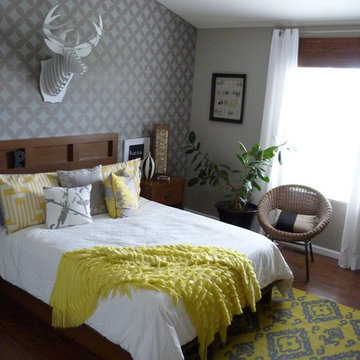 Gray and Yellow Bedroom