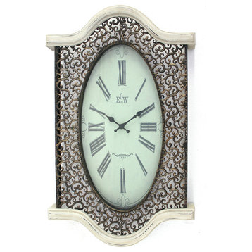 20" Novelty White Glass Analog Wall Clock