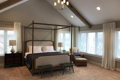 Example of a transitional bedroom design in Chicago