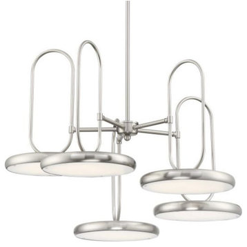 Lite Source LS-18279 Sailee 5 Light 27"W LED Abstract Chandelier - Brushed