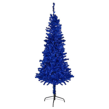 4' Blue Artificial Tinsel Christmas Tree Unlit