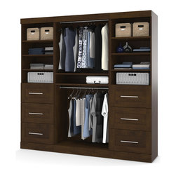 Pur by Bestar 86" Classic Kit in Chocolate - Closet Organizers