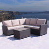 Courtyard Casual Brown Rooftop Outdoor 3-Piece Sectional Set