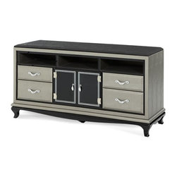 AICO Furniture - After Eight Media Cabinet Titanium - 19081-16 - Fabric