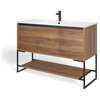 Foundry Bath Vanity, Walnut, 48", Integrated Single Sink, Freestanding