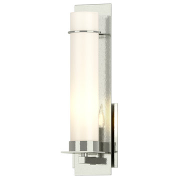 New Town 17.8" Interior Wall Sconce, Sterling, Opal Glass
