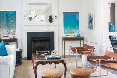 Living room - contemporary living room idea in New York