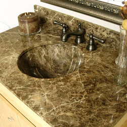 D'Vontz Stone Countertop top with Undermount Stone Sink in Dark Emperadore - Products
