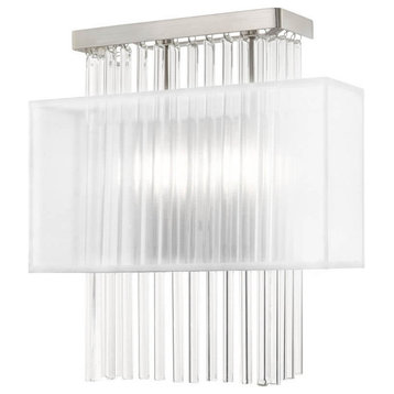 Livex Alexis 2 Light 15" Tall Brushed Nickel ADA Wall Sconce