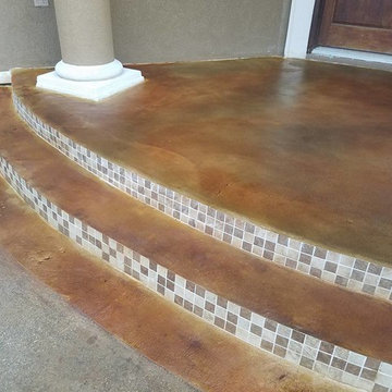 Concrete staining -front porch and sidewalks
