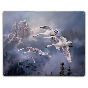Mountain Swans, Classic Metal Sign