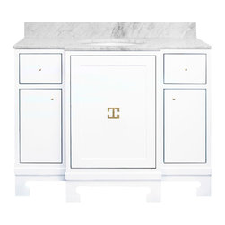 Worlds Away Alice White Lacquer Bath Vanity - Bathroom Vanities And Sink Consoles