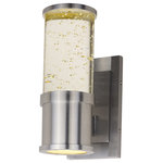Maxim Lighting - Maxim Lighting 53685CLAL Pillar - 11" 20W 2 LED Outdoor Wall Mount - A solid column of clear Bubble Glass is supported by a cast aluminum base in your choice of brushed Aluminum or Galaxy Black. With both up and down lights, this fixture is a visual statement and a very functional light source.Shade Included: TRUEColor Temperature: 3000Lumens: 1400CRI: 80+* Number of Bulbs: 2*Wattage: 10W* BulbType: LED* Bulb Included: Yes