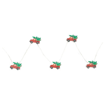 20-Count LED Truck Hauling Tree Micro Christmas Light Set 6ft Wire