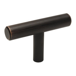 Cosmas - Cosmas 404ORB Oil Rubbed Bronze Slim Line Euro Style Cabinet T-Knob, Set of 25 - Cabinet And Drawer Knobs