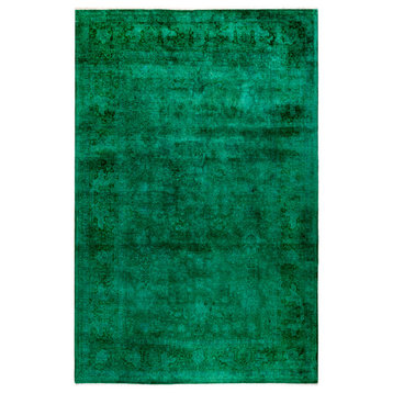 Fine Vibrance, One-of-a-Kind Hand-Knotted Area Rug Green, 6' 1" x 9' 6"