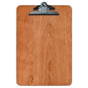 9.5"x13.5" Solid Wood Clipboard, Warm Cherry, Butterfly Clip