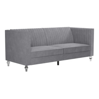CosmoLiving by Cosmopolitan Arabelle Velvet Futon With Acrylic Leg