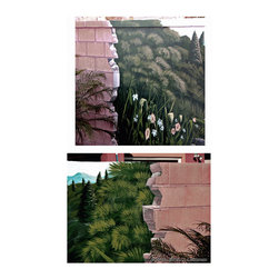Examples of a broken wall element - Outdoor Wall Art