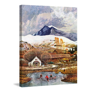Ice Hockey Painting Print On Wrapped Canvas Contemporary Prints And Posters By Marmont Hill