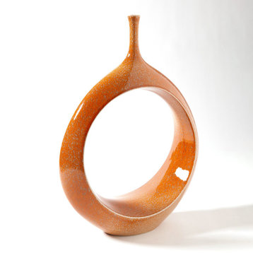 Open Ring Vase, Orange