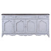 Sideboard French Country Scalloped Raised Panels Antiqued White