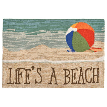 Frontporch Life's A Beach Indoor/Outdoor Rug Sand 2'x3'