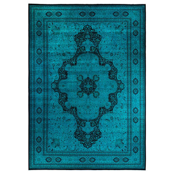 Overdyed, One-of-a-Kind Hand-Knotted Area Rug Blue, 12' 1" x 17' 1"