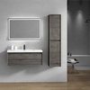 Aurora 42'' Wall Mounted Modern Bathroom Vanity, Smoke Oak