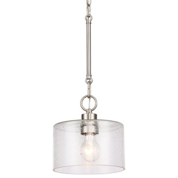 Kira Home Avalon 17" Pendant Light, Seeded Glass Shade, Adjustable Height
