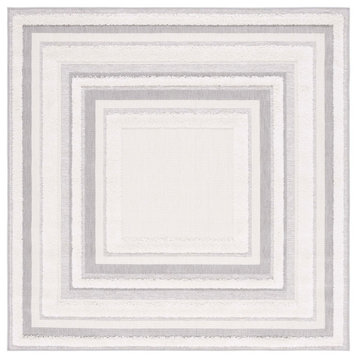 Safavieh Cottage Collection COT214A Rug, Ivory/Grey, 6'7" X 6'7" Square