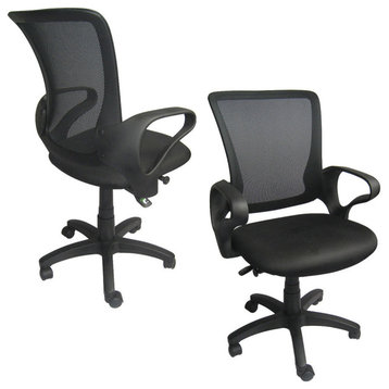 Set of 2 Executive Manager Mesh Back Computer Office Desk Mid-Back Swivel Chair
