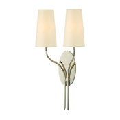 Rutland 2-Light Wall Sconce, Polished Nickel, Cream