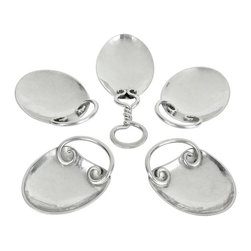 American Arts and Crafts Silver Oyster Spoon Set by Marie Zimmermann - Flatware And Silverware Sets