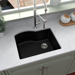 Karran USA - Karran Undermount Quartz Composite 24" Single Bowl Kitchen Sink, Black - Karran sinks are a great addition to any room. with its spacious bowl, this design is both practical and elegant. It is manufactured from an extremely durable quartz composite material and is engineered to stand up to the toughest daily kitchen tasks. This undermount design is available in a choice of 6 elegant color options to compliment any decor.