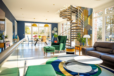 Exemple d'un salon éclectique.