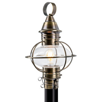 Norwell Lighting American Onion MED 1 Light Post Lantern, AN Brass 1711-AN-CL