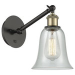 Innovations Lighting - Innovations Lighting 317-1W-BAB-G2812 Hanover, 1 Light Wall In Industria - The Hanover 1 Light Sconce is part of the BallstonHanover 1 Light Wall Black Antique BrassUL: Suitable for damp locations Energy Star Qualified: n/a ADA Certified: n/a  *Number of Lights: 1-*Wattage:100w Incandescent bulb(s) *Bulb Included:No *Bulb Type:Incandescent *Finish Type:Black Antique Brass