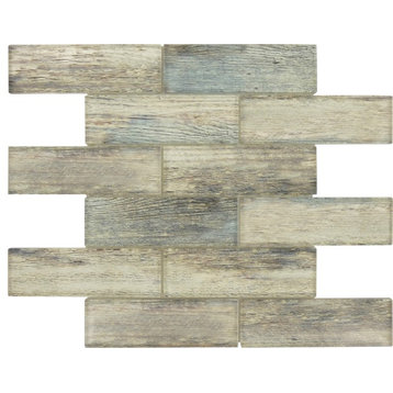11.75"x12" Wesminster Glossy Glass Tile, Palace Teak Brown