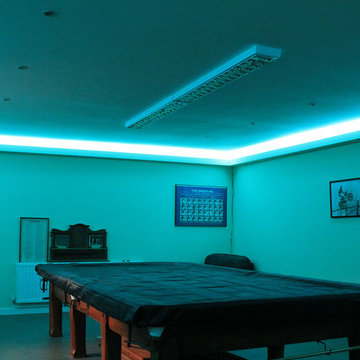 Pool Room Lighting in Cyan