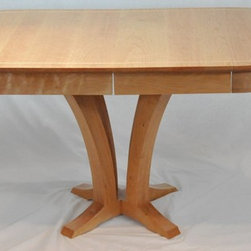Cherry Pedestal Table with Maple Inlay - Dining Tables