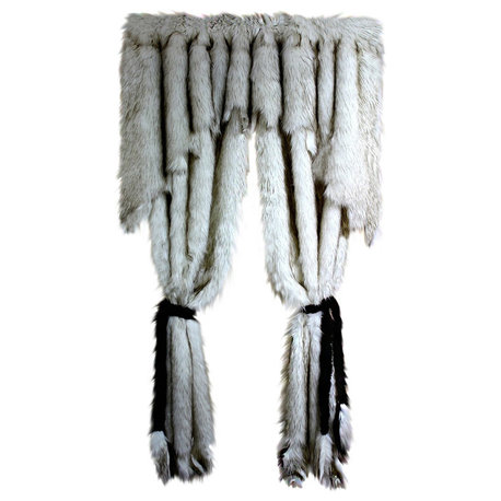 Faux Fur Accents Furtain, Black Tip Arctic Fox, 8' Wide