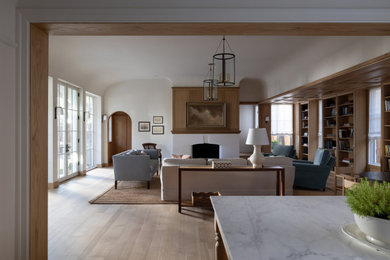 Example of a transitional living room design in Dallas