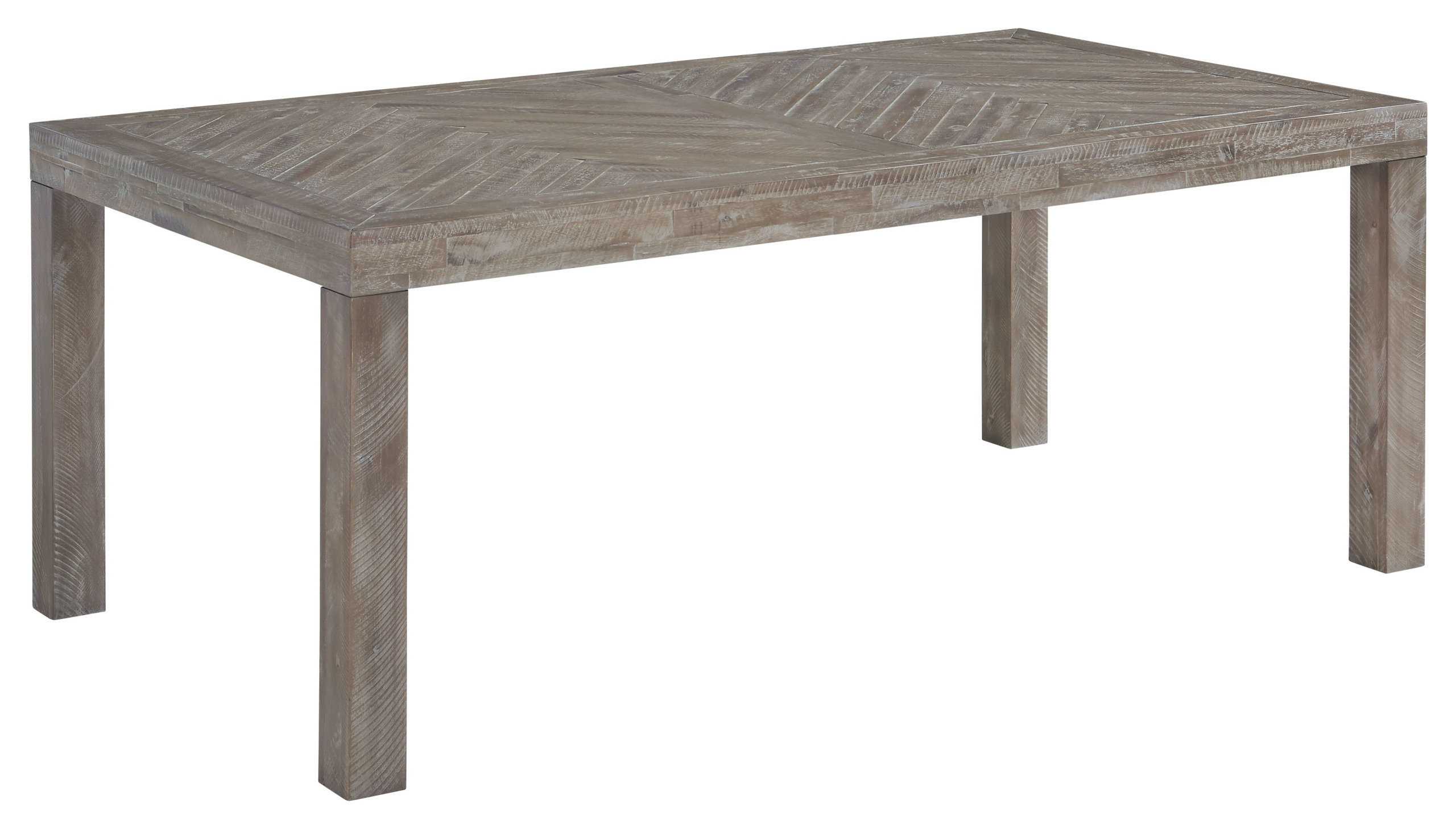 Modus Herringbone Solid Wood Rectangular Dining Table in Rustic Latte ...