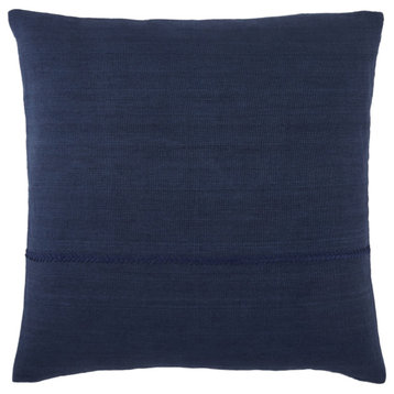 Jaipur Living Ortiz Solid Throw Pillow, Dark Blue, Polyester Fill