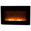 Electric Fireplace: Fire Sense Black Wall Mounted Electric Fireplace - 60757