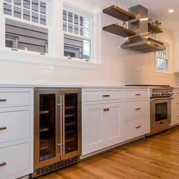 Beverage refrigerator and 36" Thermador gas range